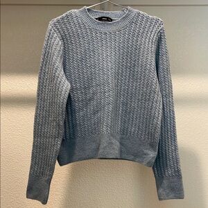 Mango Light Blue Cable Knit Sweater
